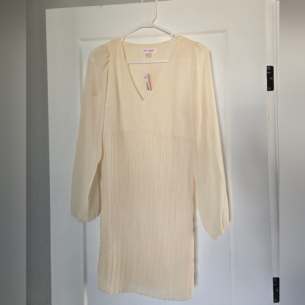 Cream Long Sleeve Dress